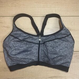 Victoria Secret VSX Athletic Front-Zip Heather Gray Sports Bra - Size 34D